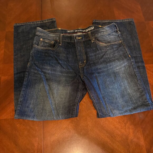 Old Navy Famous Jeans Straight Fit Mens Size 36X32 Dark Wash Denim - Picture 6 of 9
